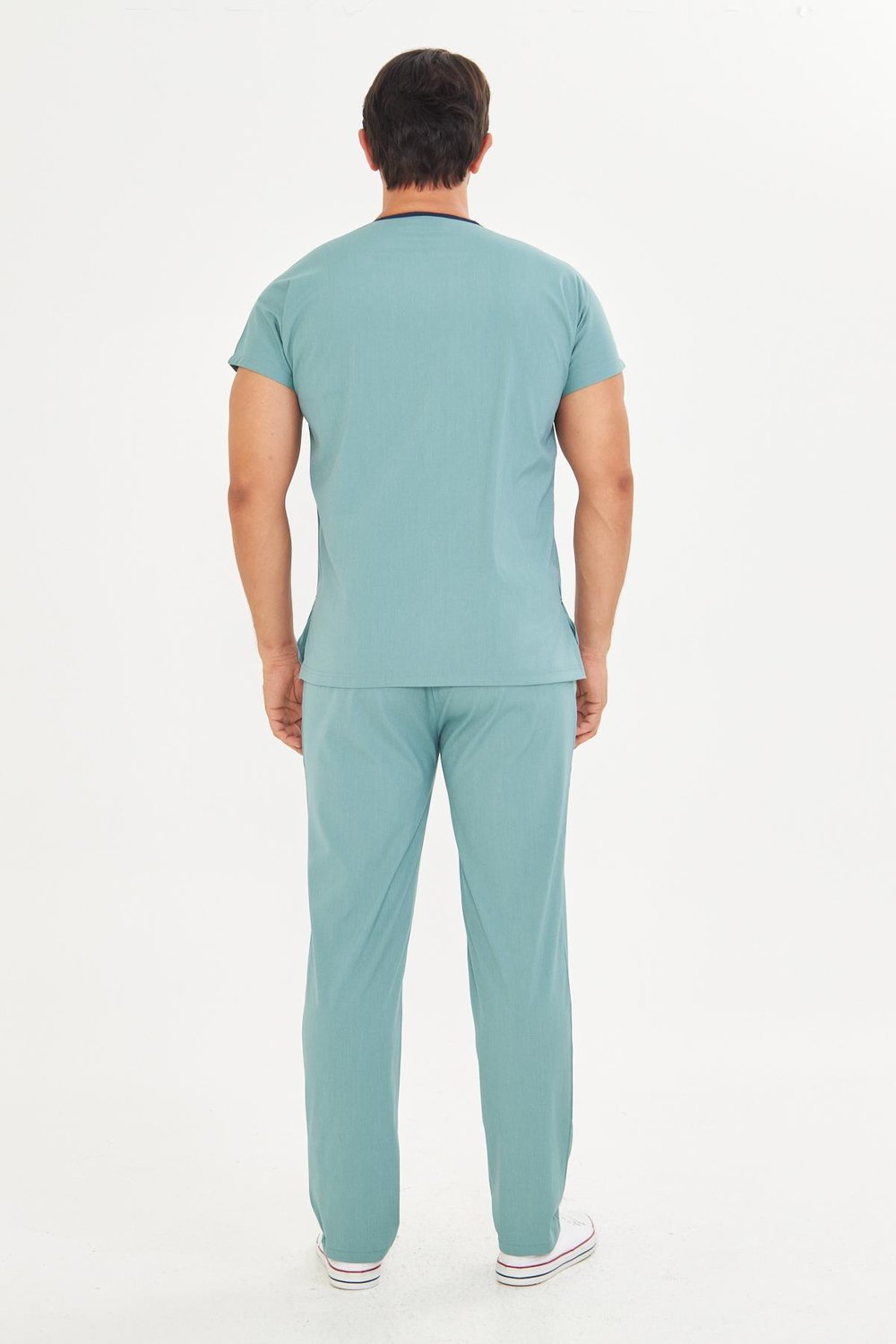 Petrol Likralı Greys Scrubs Takım