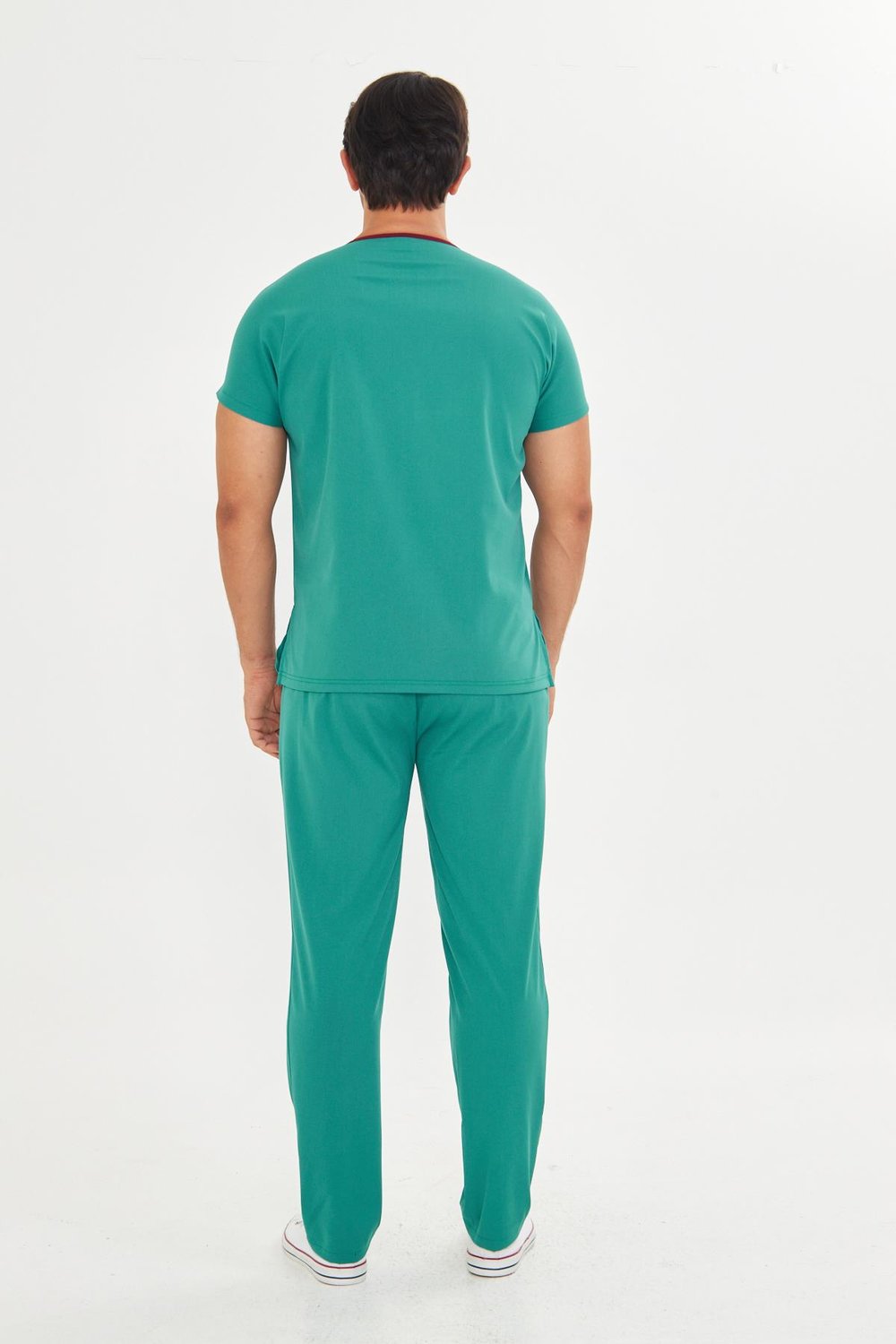 Koyu Yeşil Likralı Greys Scrubs Takım