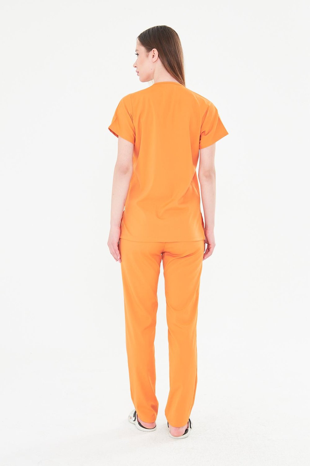 Tıpmod Turuncu 16-1253 Likralı Greys Scrubs Takım
