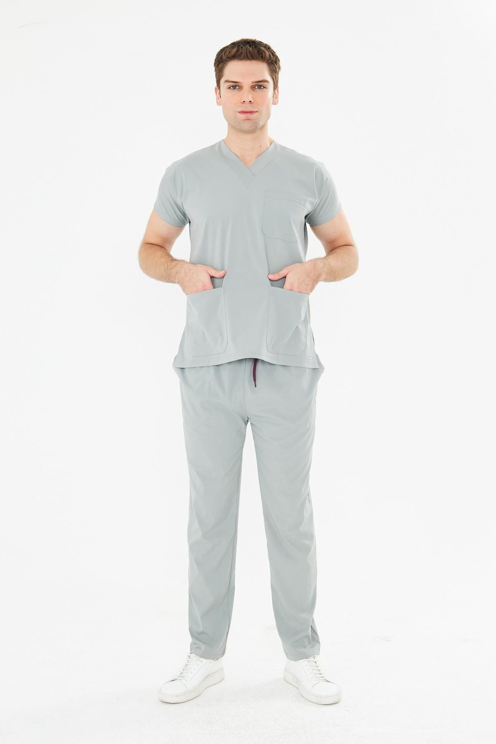 Tıpmod Gri 17-4402 Likralı Greys Scrubs Takım