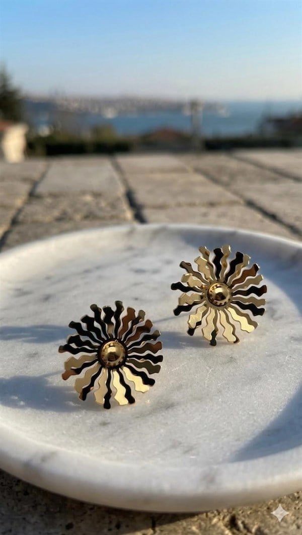 Çelik Küpe (Gold) Kp605