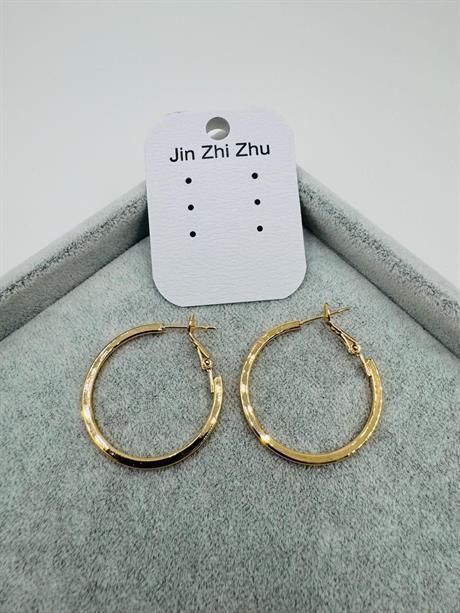 Kp261 Halka Zirkon Küpe (Gold)