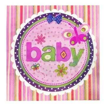 Baby Shower Baby Shower Pembe Peçete 20'li