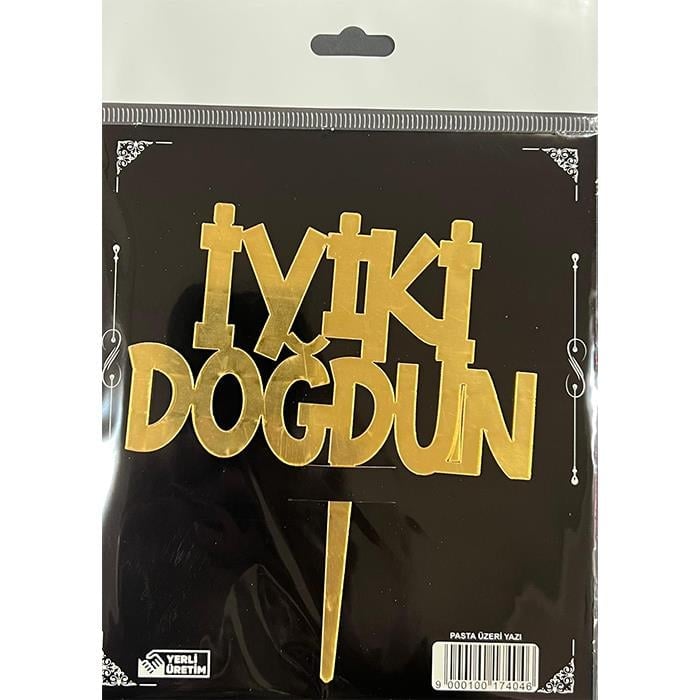 Mum Ve MeşaleGold Pleksi Pasta Süsü 10'lu (İyi Ki Doğdun)
