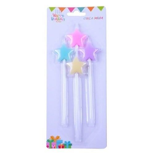 Mum Ve MeşaleSoft Renk Yıldız Mum 4 lü