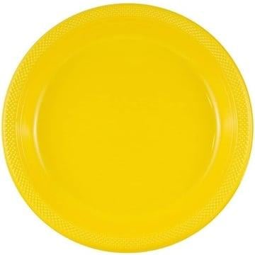 TabaklarSarı Renk Plastik Tabak 25 Adet