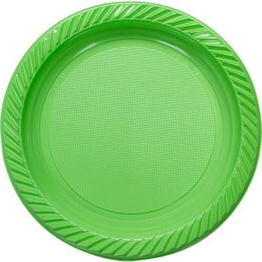 TabaklarYeşil Renk Plastik Tabak 25 Adet