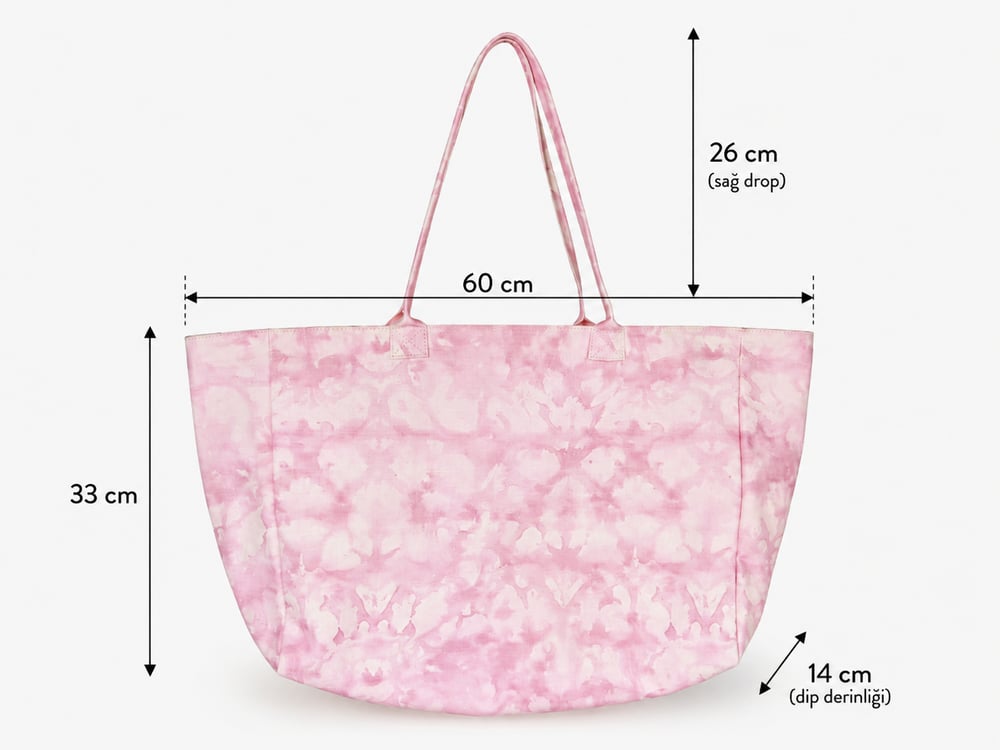 Icone Pembe Degrade Baskılı Kanvas Omuz Çantası, Degrade Plaj Çantası, Plaj Çantası, Beach Bag