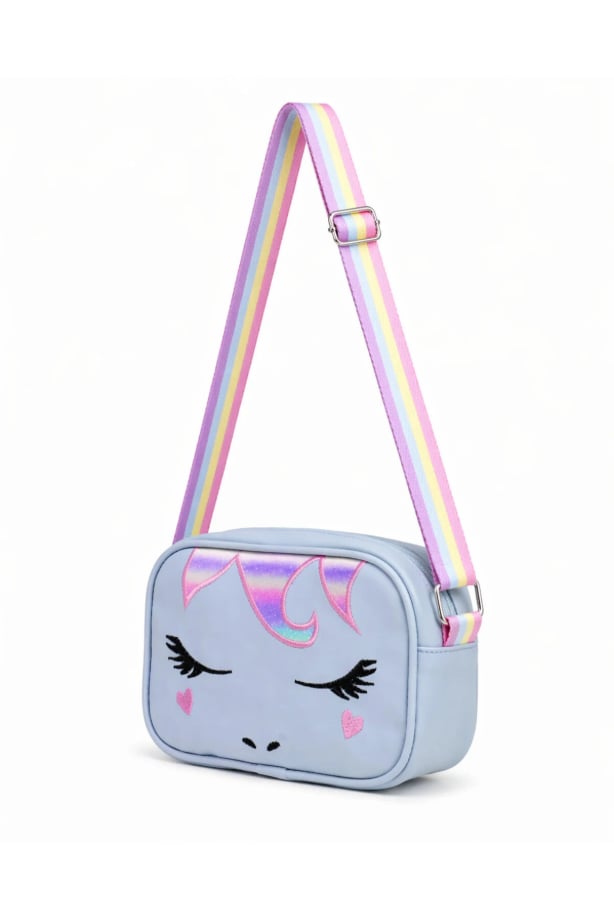 Unicorn Nakışlı Kız Çocuk Çantası, Çocuk Omuz Çantası, Unicorn Çanta