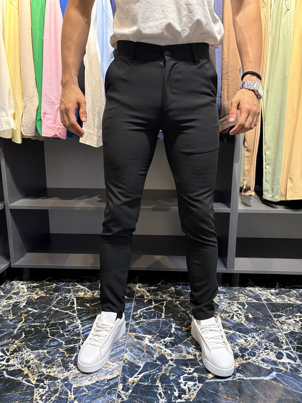 Bezayağı Slim Kumaş Pantolon Siyah