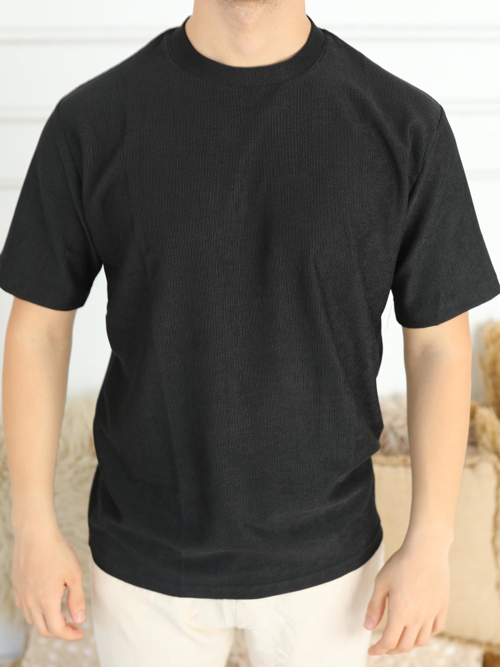 Marrakech Fitilli Tshirt Siyah