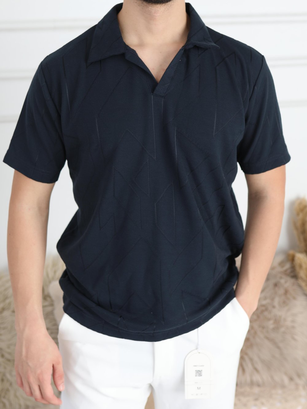 Marrakech Yakalı Triko Tshirt Lacivert