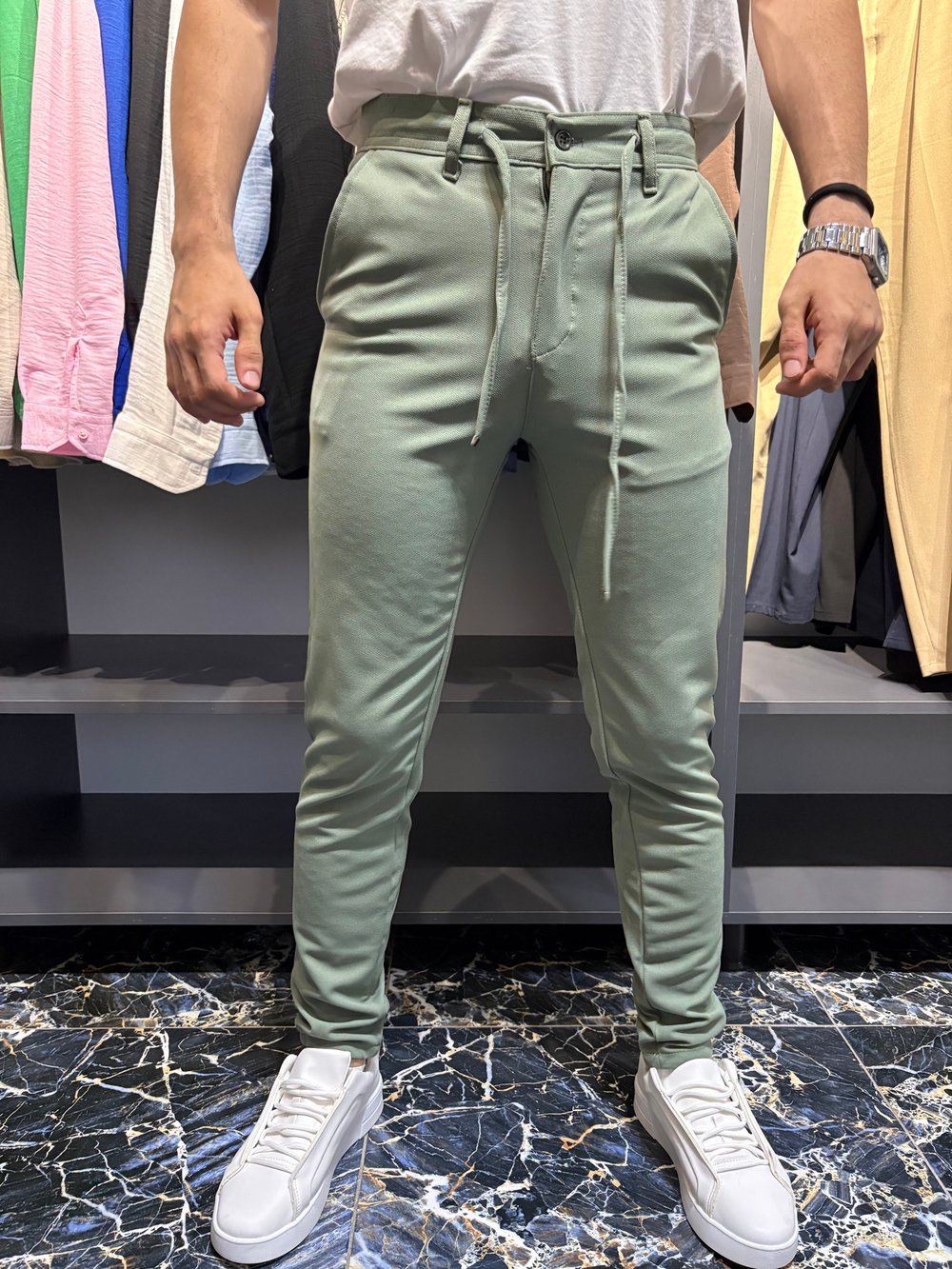 Zara Kumaş Jogger Pantolon Çağla