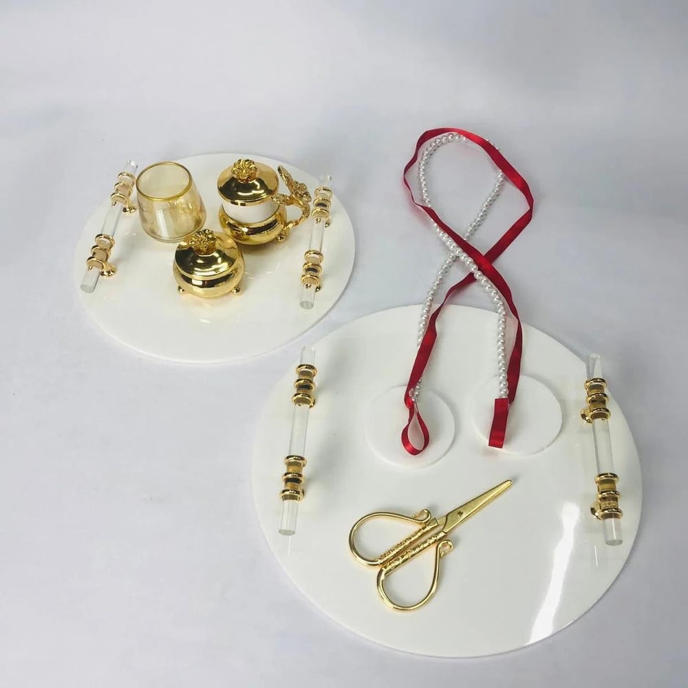 BEYAZ YUVARLAK ORJİNAL EPOKSİ TEPSİ CAM KULP TEPSİ