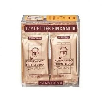 KURU KAHVECİ MEHMET EFENDİ KAHVE 12 Lİ PAKET 6GR TEK İÇİM