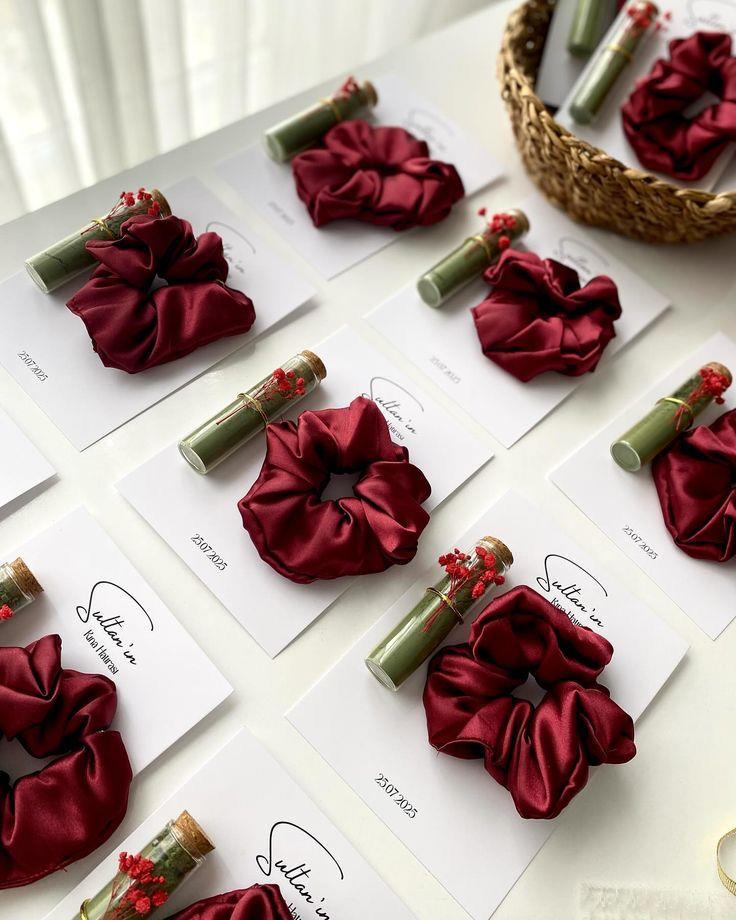 Kartlı saten toka ve kına tüp seti 25 adet