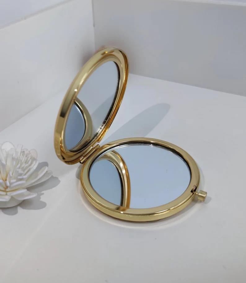 HEDİYELİK KAPAKLI CEP AYNASI GOLD 10 ADET