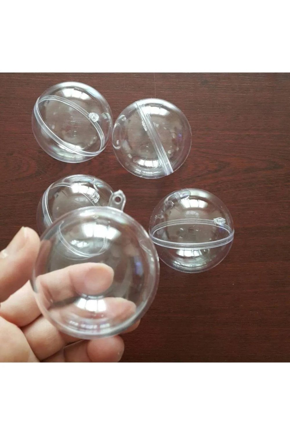 Açılır Kutu Şeffaf Mika Top Küre 6 CM 10 adet