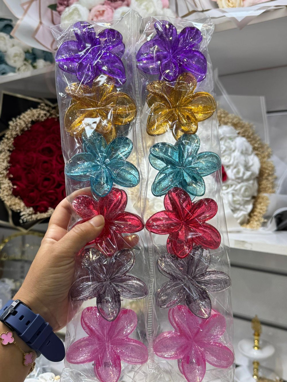 LOTUS KINA TOKASI KARIŞIK RENKBÜYÜK BOY 7 CM 12 ADET