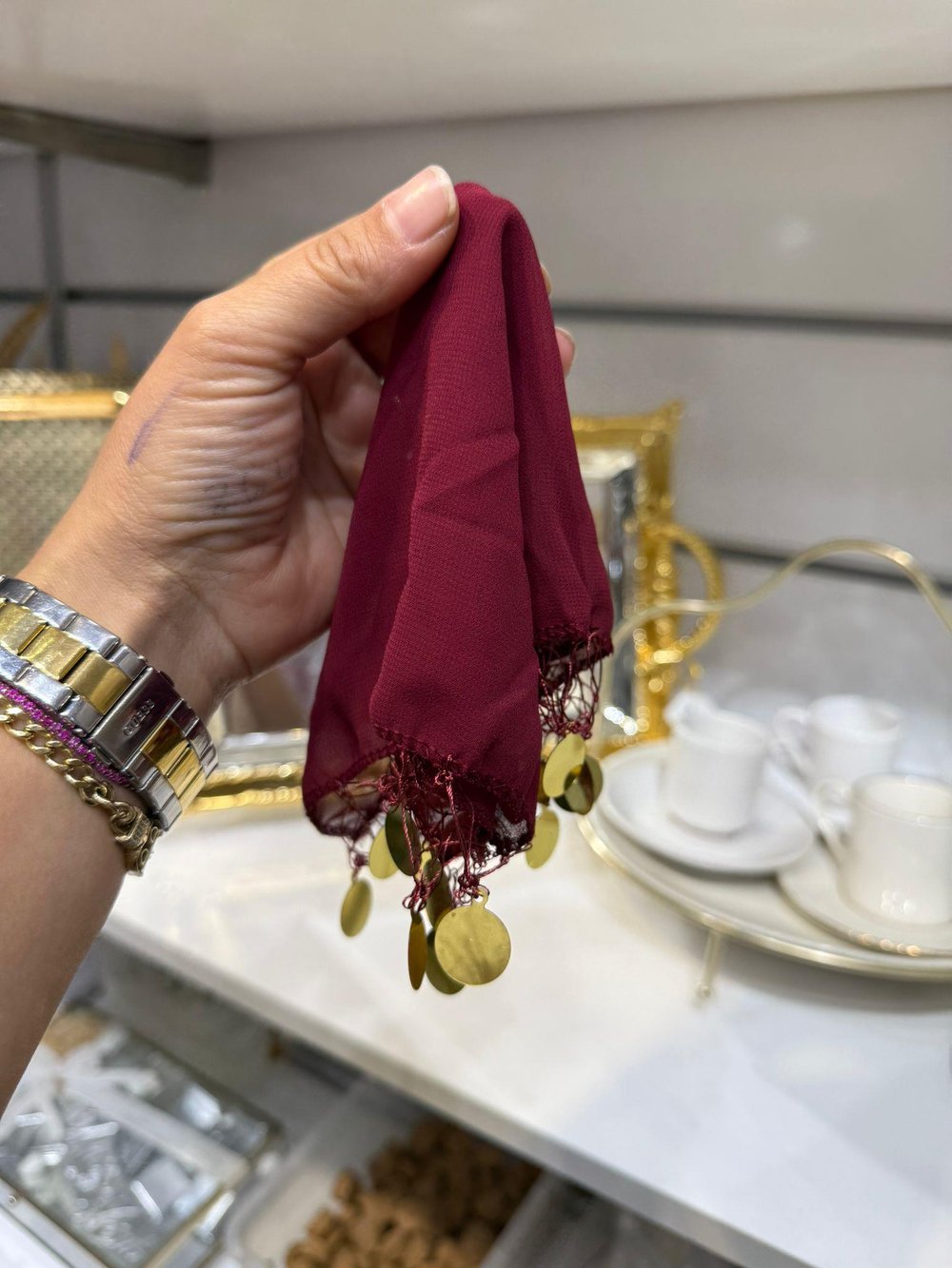 KINA HALAY MENDİLİ BORDO 10 ADET