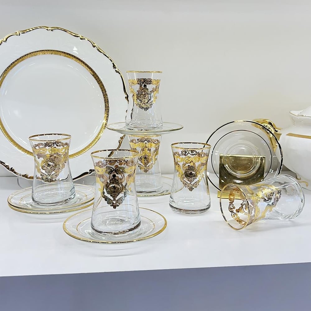 Aura 6 Piece Tea Set Gold