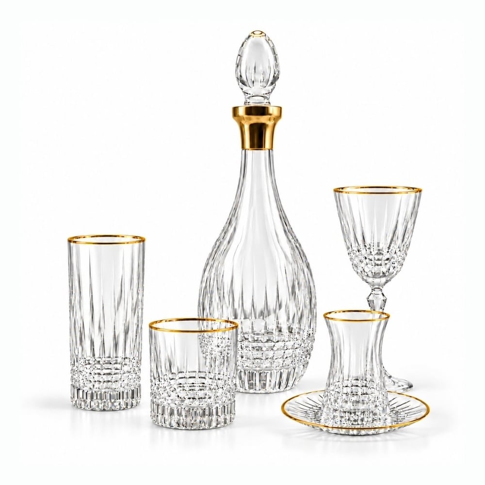 Bakara Butik 61 Parça Bardak Takımı Gold