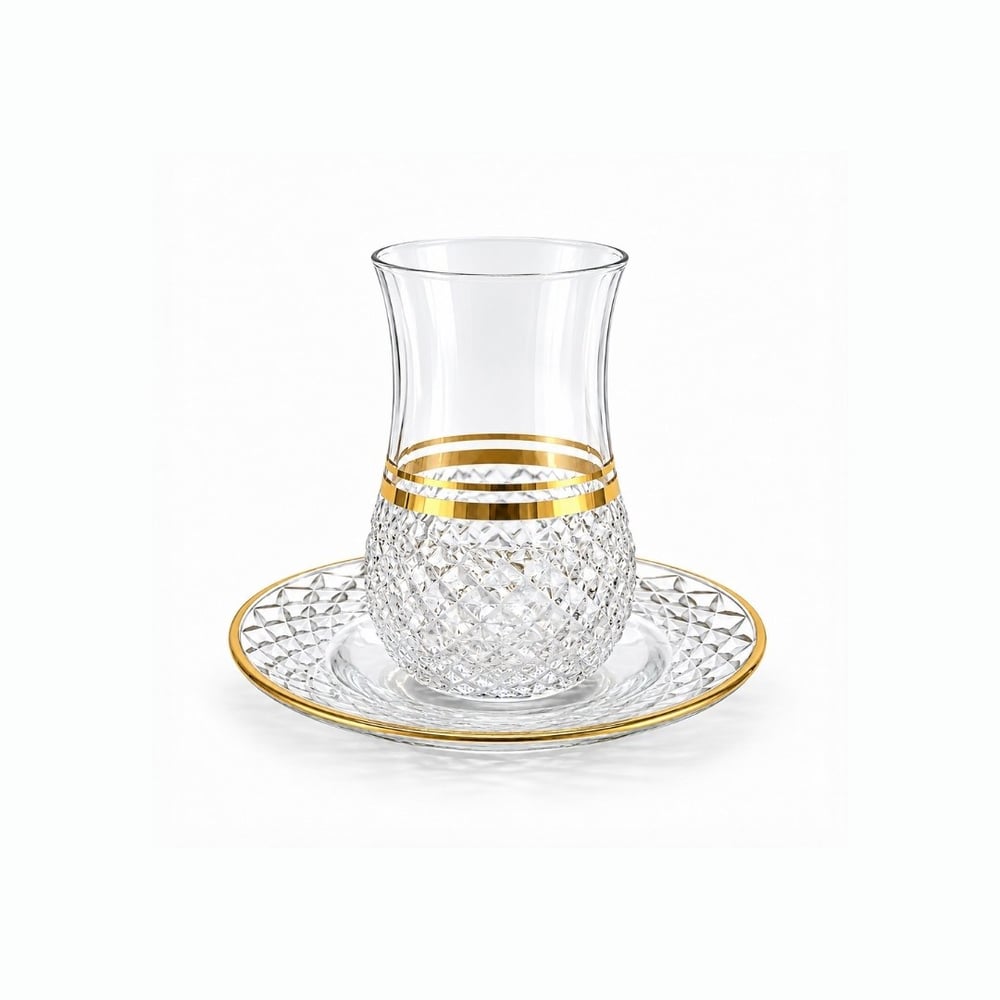Çay BardaklarıBohem 6 Lı Çay Seti Gold