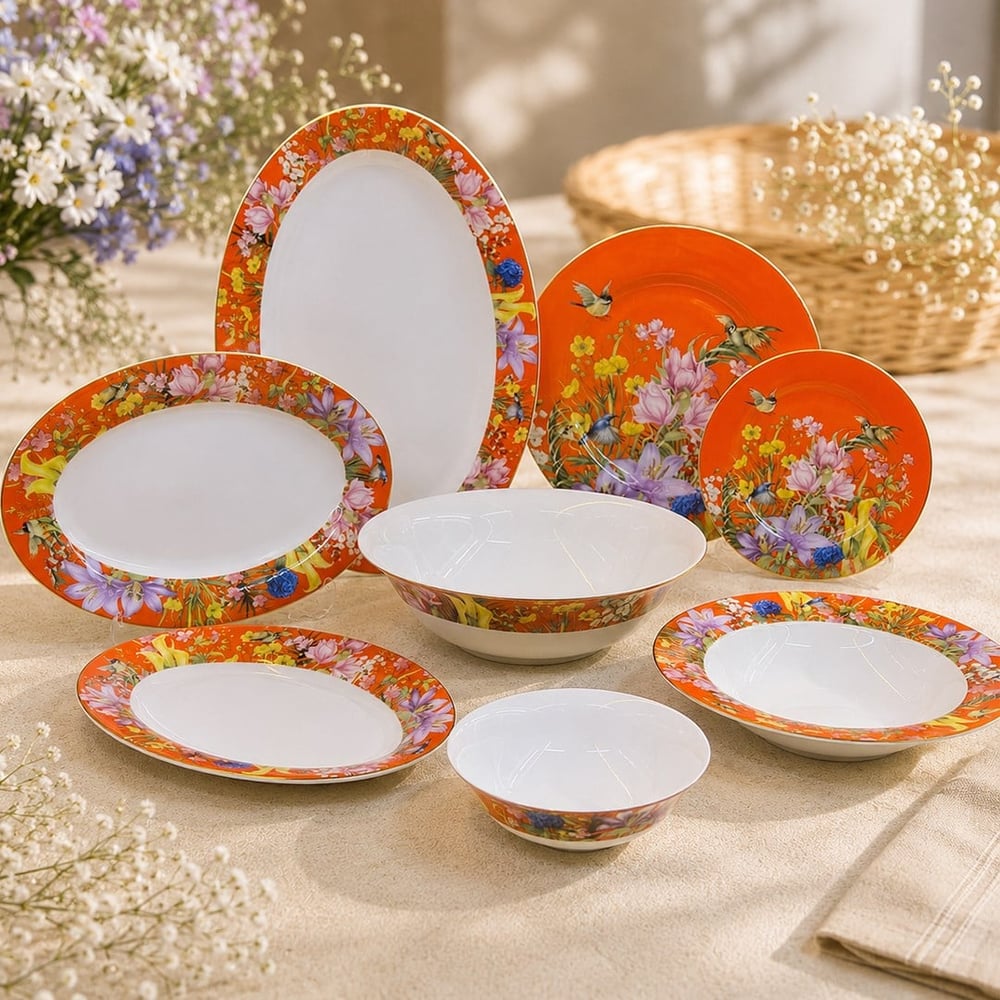 Botanica Turuncu 56 Parça Yemek Takımı