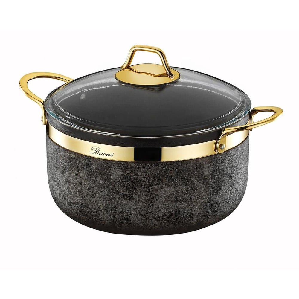 Royal Stone 7 Piece Stone Granite Pots and Pans Set - Sandstone Gold