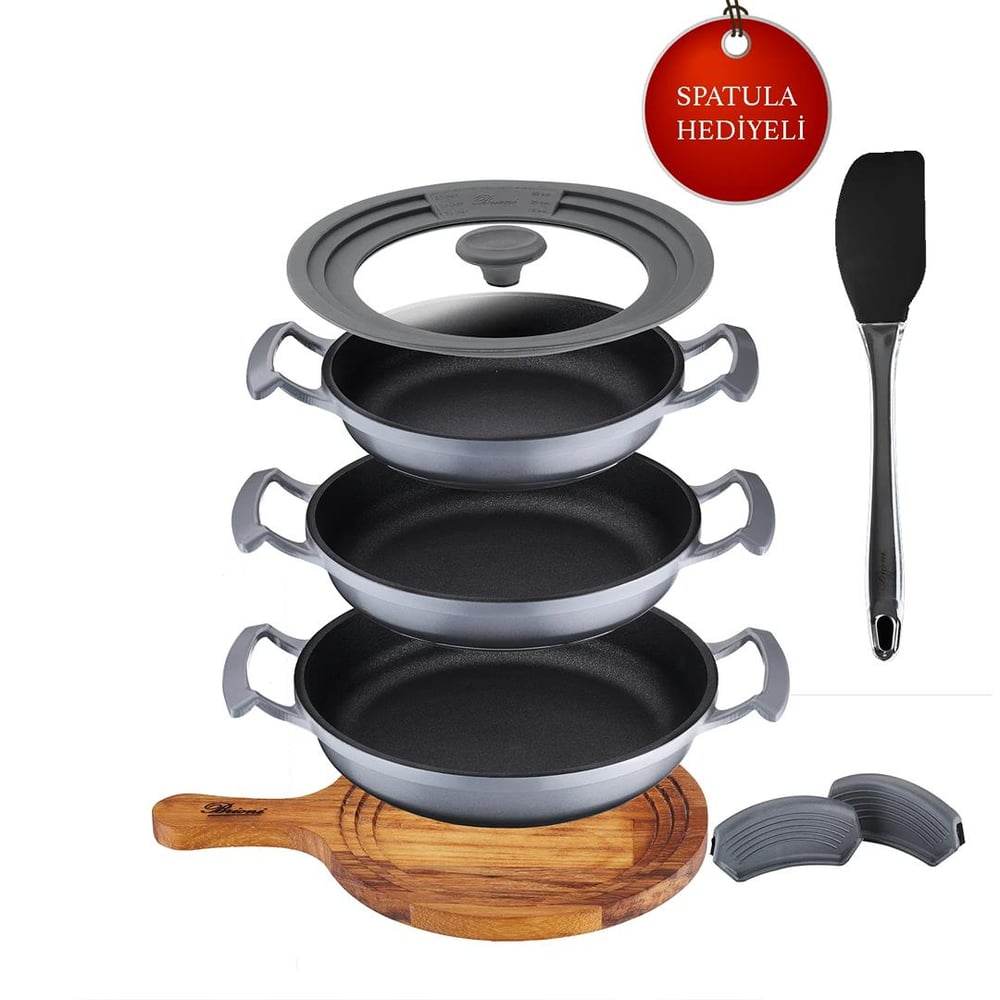 Brioni Try Cook 7 Parça Sahan Seti Gri