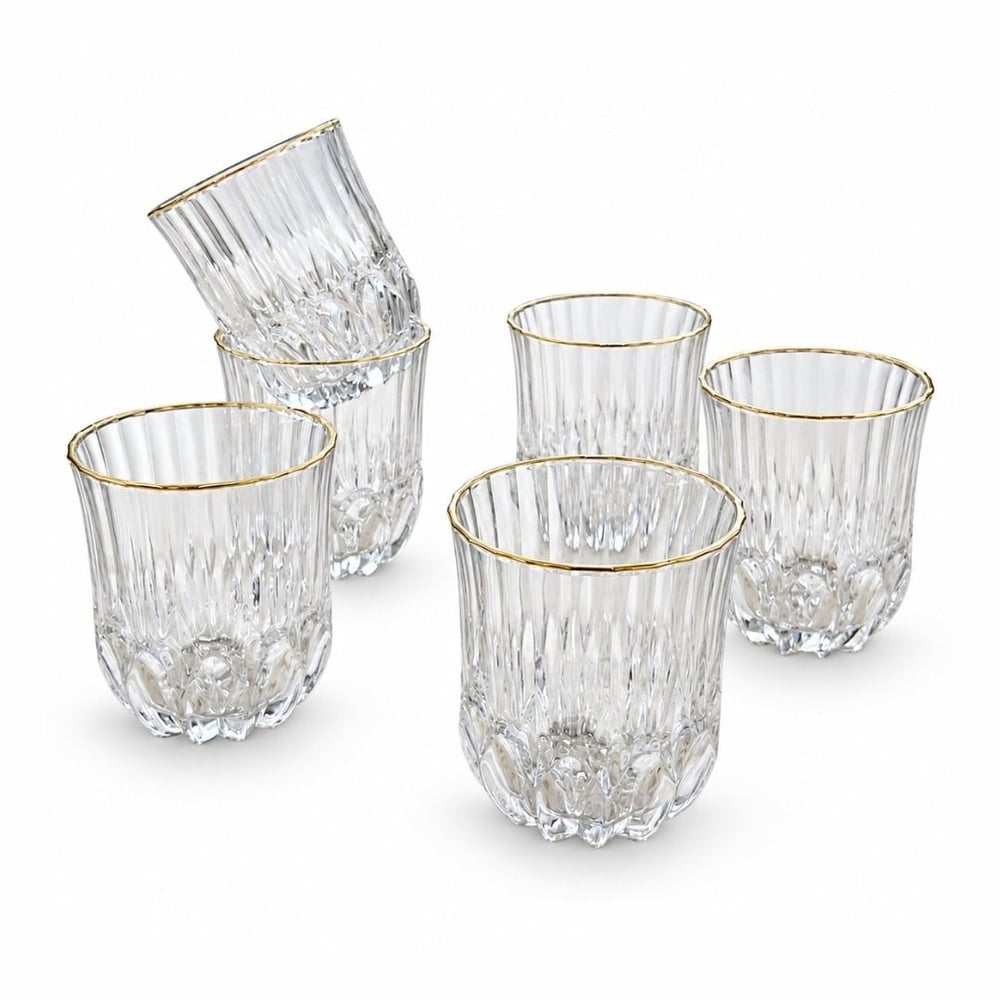 Delisoga Kristal 6 Lı Meşrubat Bardağı Yaldızlı