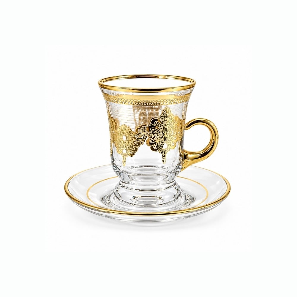 Çay BardaklarıDemet Kulplu 6 Lı Çay Seti