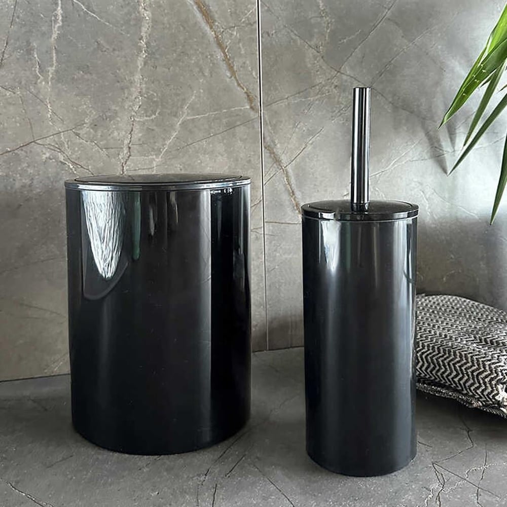 Flores 2 Piece Bathroom Set - Black