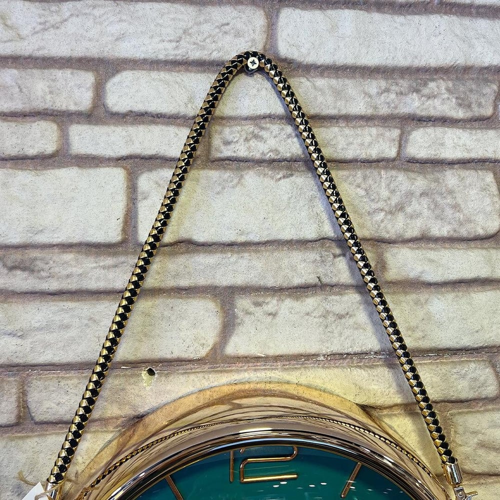 Decorative Clock with Rope Wheels Green