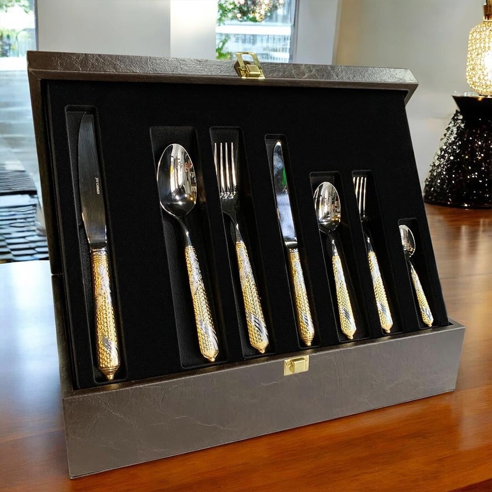 Joy Carmen Embossed Cutlery 84 Piece Cutlery Set