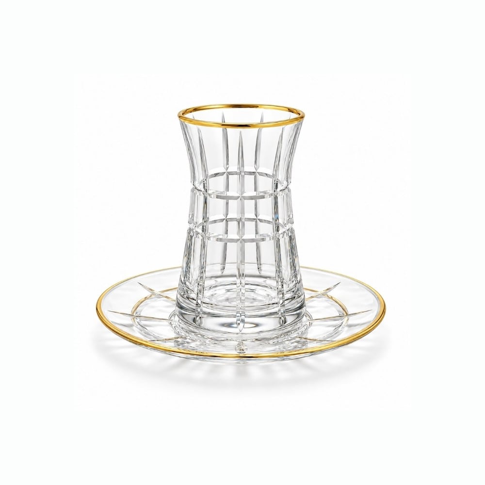 Çay BardaklarıKafes 6 Lı Çay Seti Gold