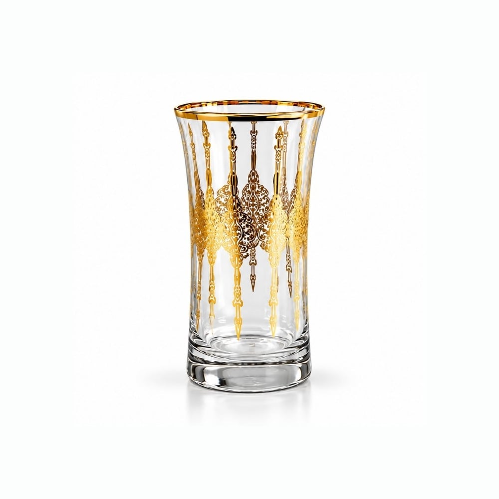 Kemer 49 Parça Lüks Bardak Seti - Gold