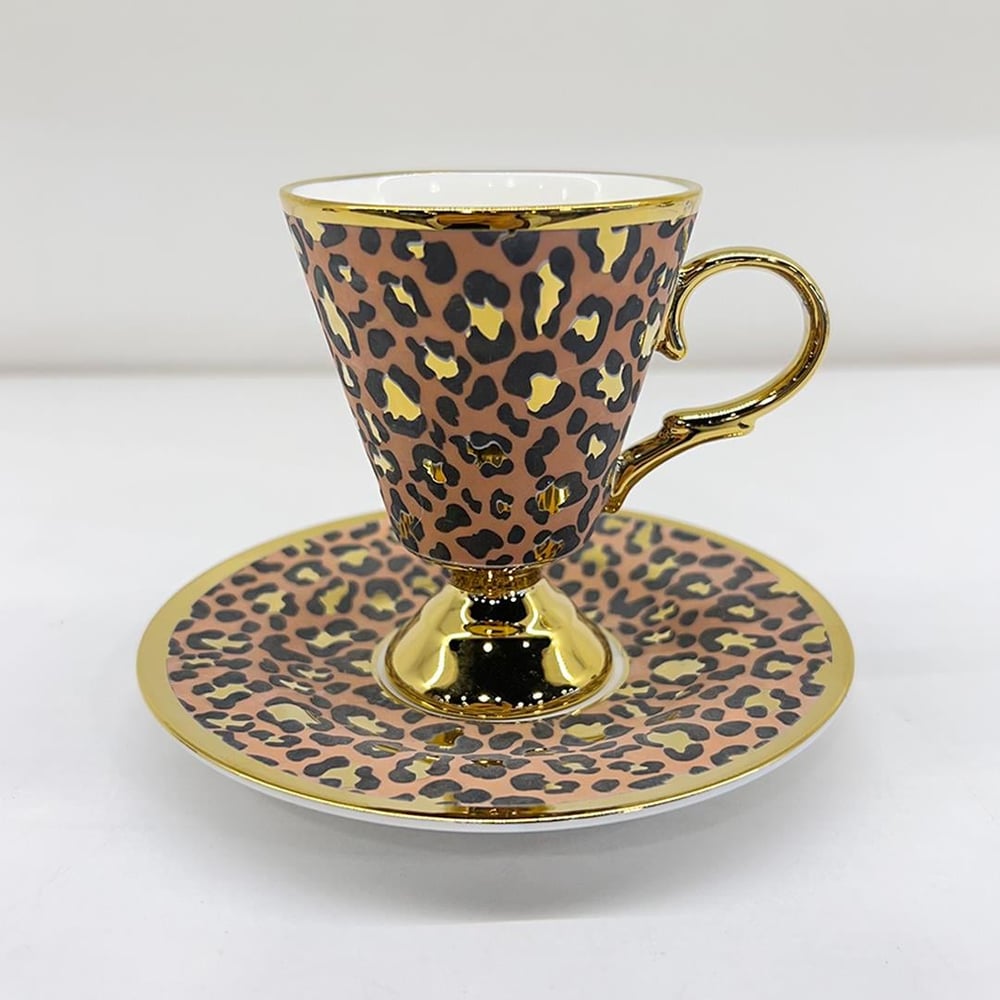 Leopar 6 Lı Kahve Fincan Takımı Turuncu