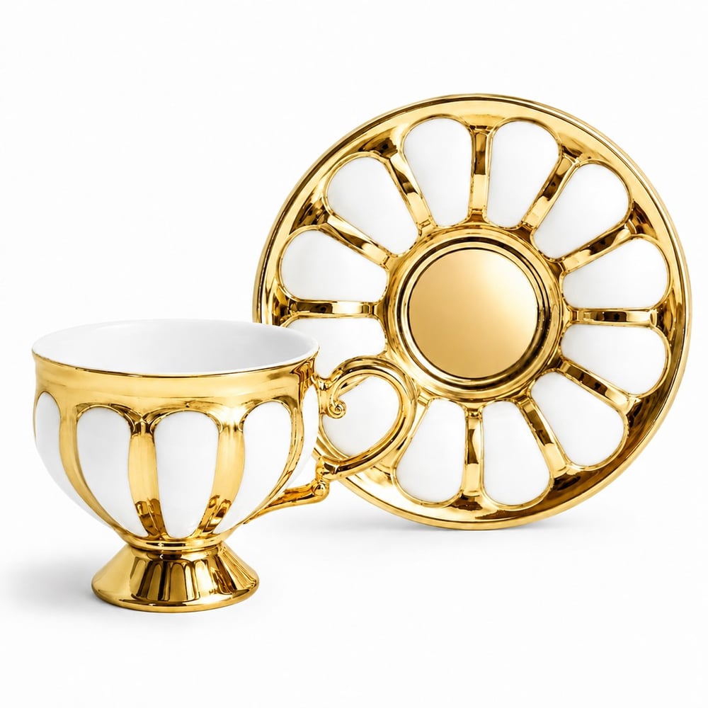 Luna 6 Lı Kahve Fincan Takımı Gold
