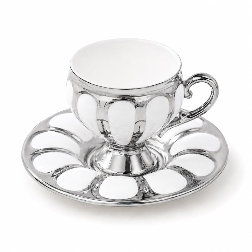 Luna 6 Lı Kahve Fincan Takımı Silver