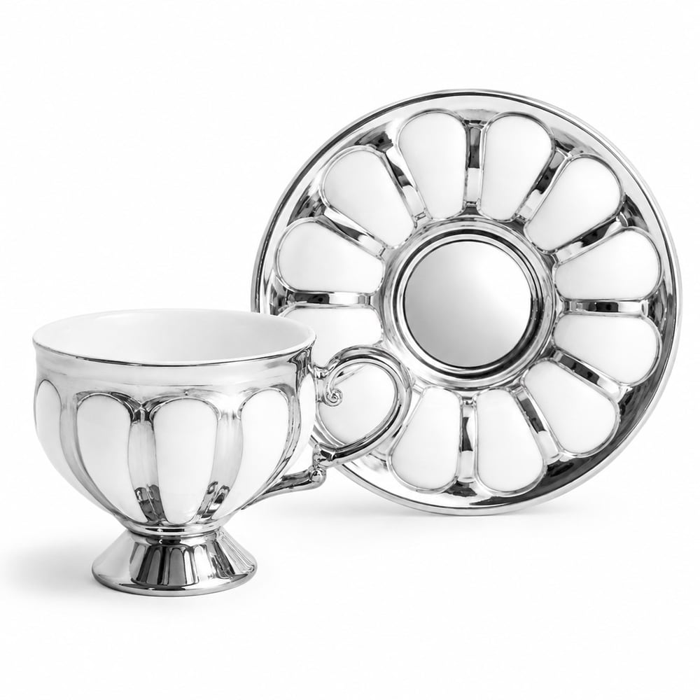 Luna 6 Lı Kahve Fincan Takımı Silver