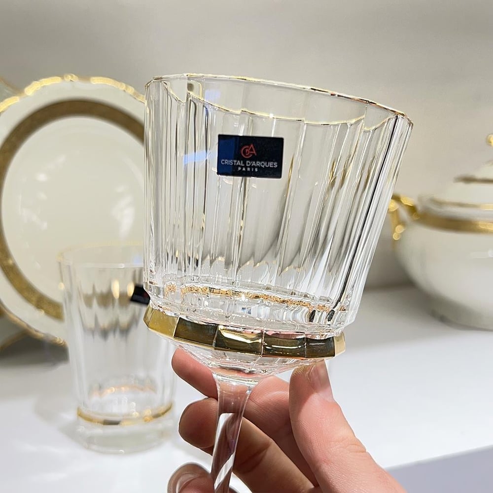 Macassar Darques Crystal Glass 36 Piece Set - Gilded