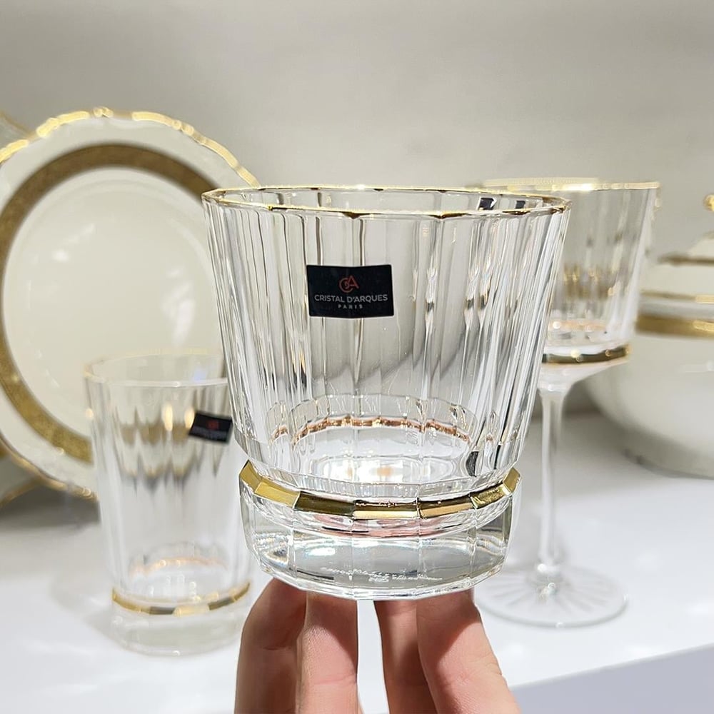 Macassar Darques Crystal Glass 36 Piece Set - Gilded