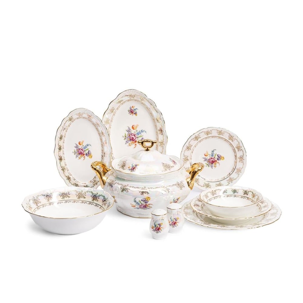 Maxx Doria Czech Luster Flower 60 Piece Dinner Set