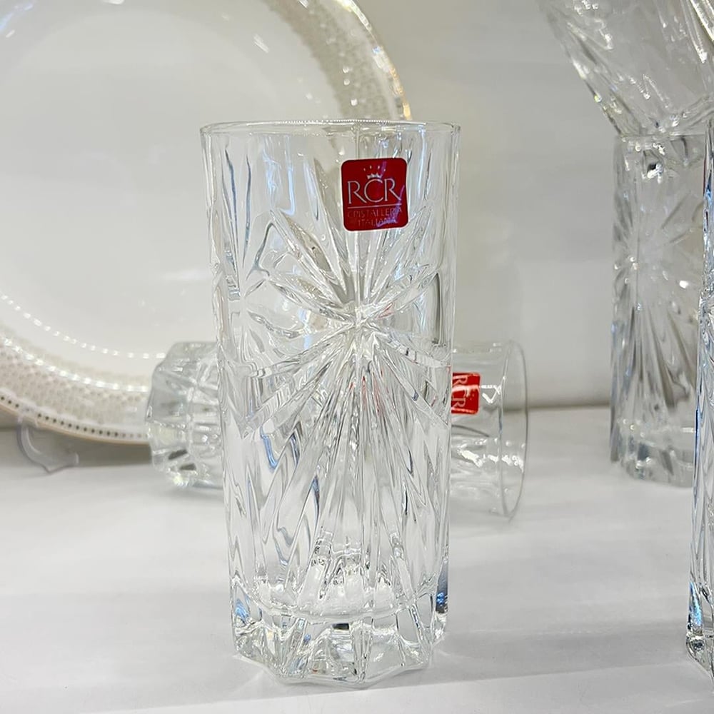Oasis RCR Crystal Glass 6 Piece Beverage Glasses - Plain