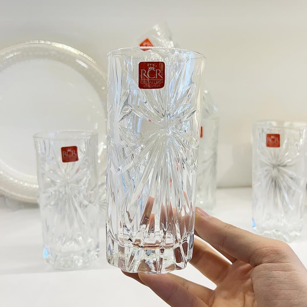 Oasis RCR Crystal Glass 6 Piece Beverage Glasses - Plain
