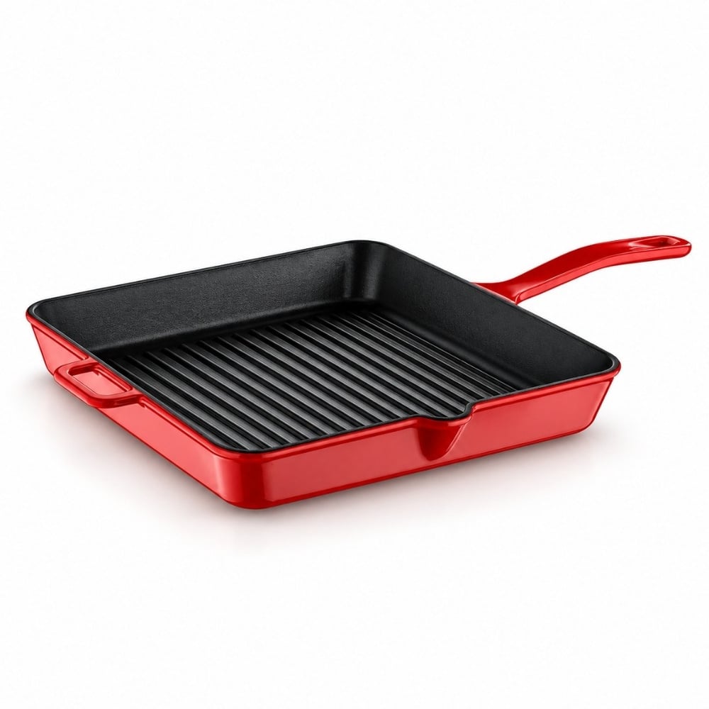 Tencere ve TavalarOlika Iron Kare Izgara Tava 30 cm - Kırmızı