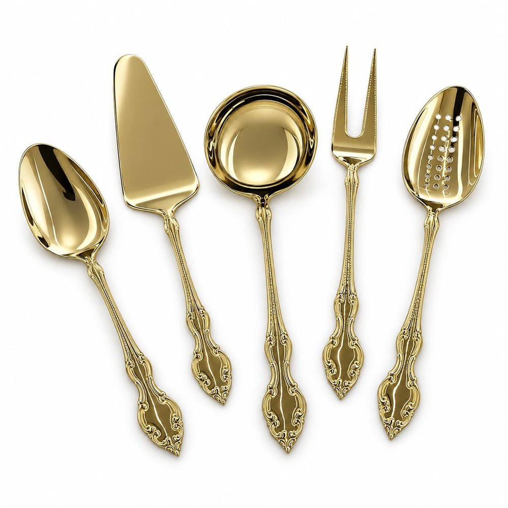 Queens of England 89 Parça Çatal Kaşık Bıçak Takımı - Parlak Gold