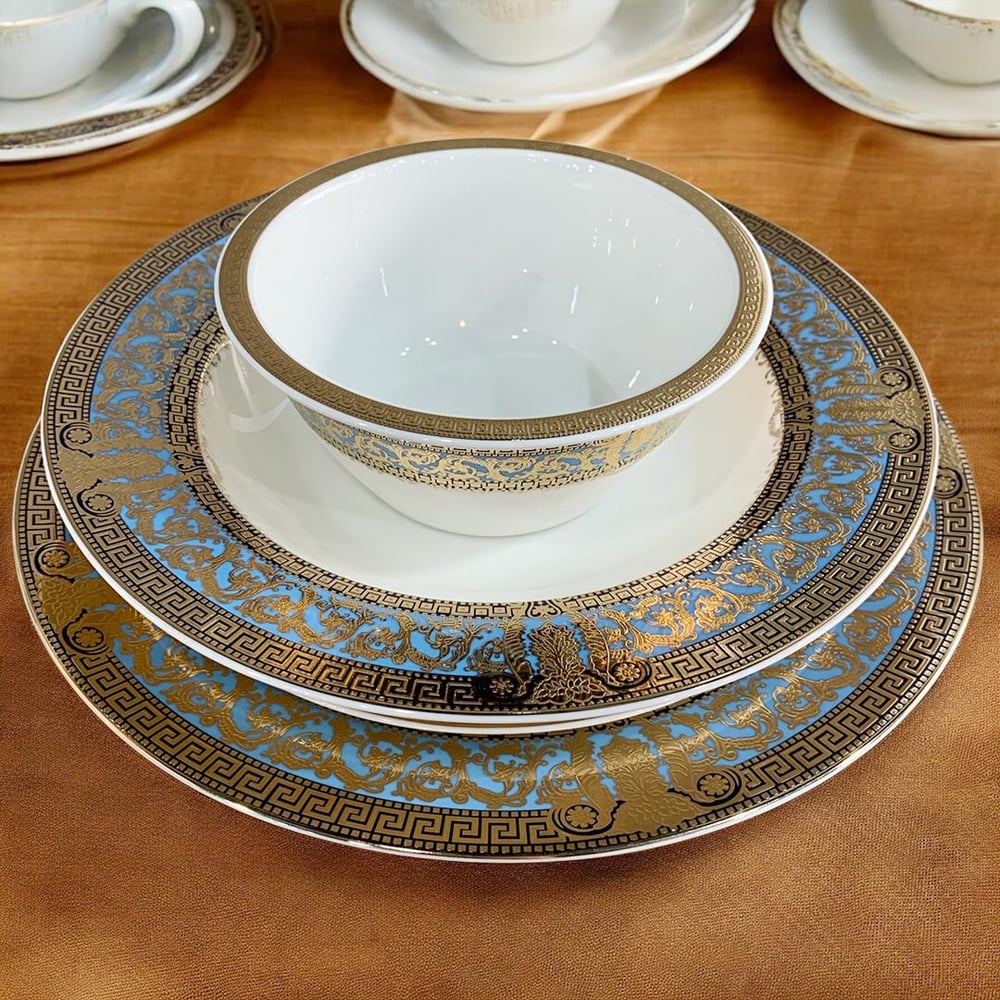 Carroline 61 Piece Porcelain Dinner Set for 12 Persons