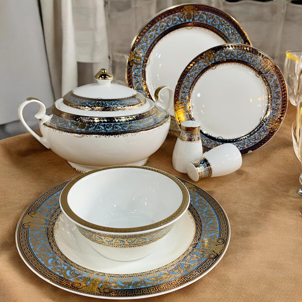 Carroline 61 Piece Porcelain Dinner Set for 12 Persons